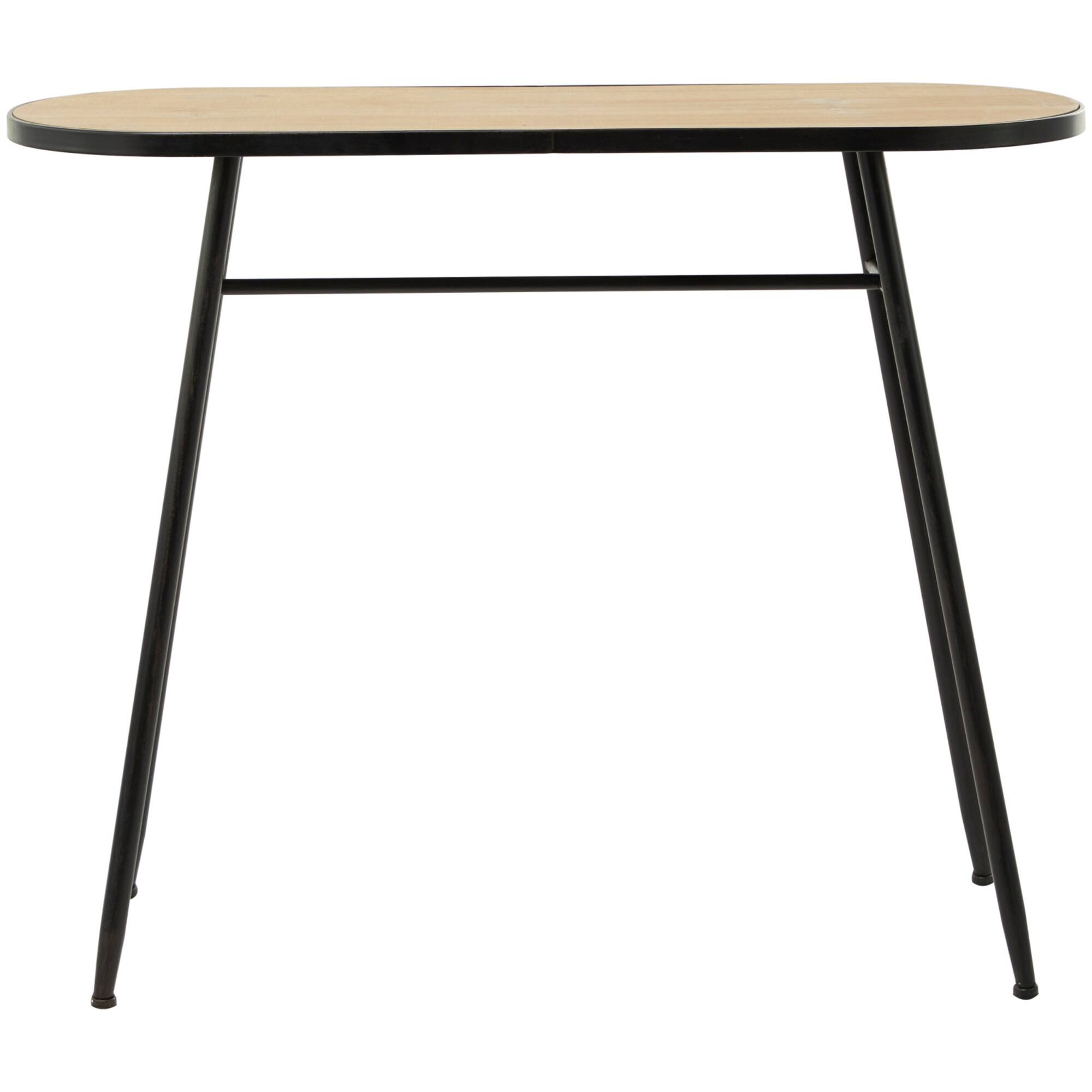 30" Brown Metal Industrial Console Table